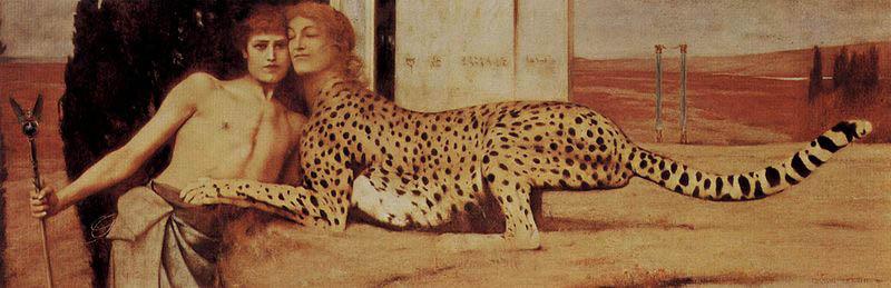 Fernand Khnopff The Sphinx, or, The Caresses oil painting image